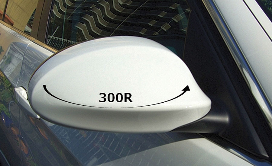 汽车零件曲率的例子。其典型的圆形形状是r300毫米