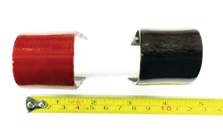 ASTM D522 / D522M - 17附着有机涂层芯棒弯曲试验方法比较两种技术。涂层适用于150微米和弯曲与8毫米管。