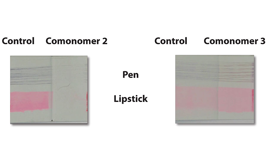 改进的口红和笔可洗性与适当的共聚单体的选择。