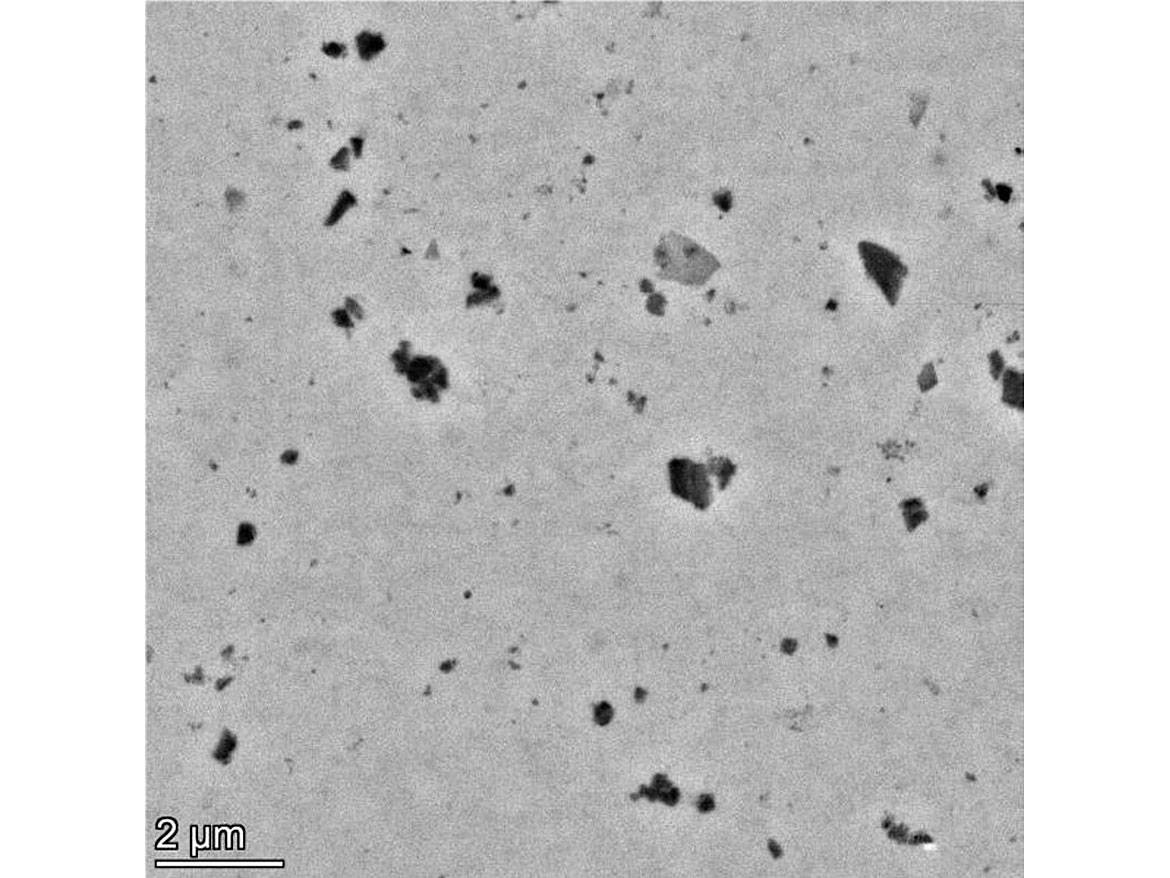 用透射电镜观察硅藻颗粒在抛光中的作用。